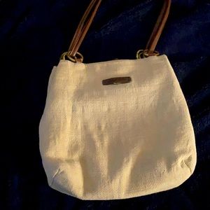 Woman bag strada beige color and brown leather